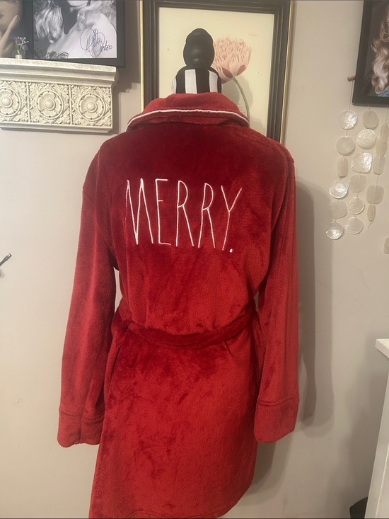 Rae Dunn Other - Rae Dunn MERRY Plush Red Women's Robe Coat